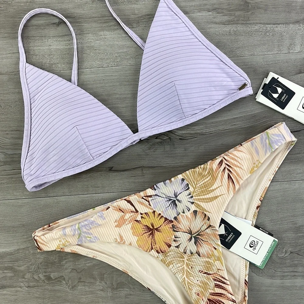 ☀️RIP CURL☀️ PREMIUM SURF BANDED  PARADISE CALLING CHEEKY BIKINI SET